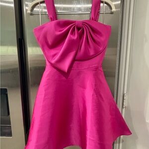 Rare Editions Fuchsia Kids Dress with Bow